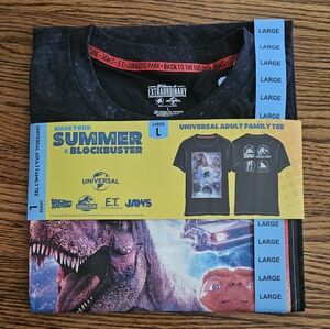Universal Studios MENS TSHIRT Tee Jaws E.T. Jurrasic Park Back to the Future  L